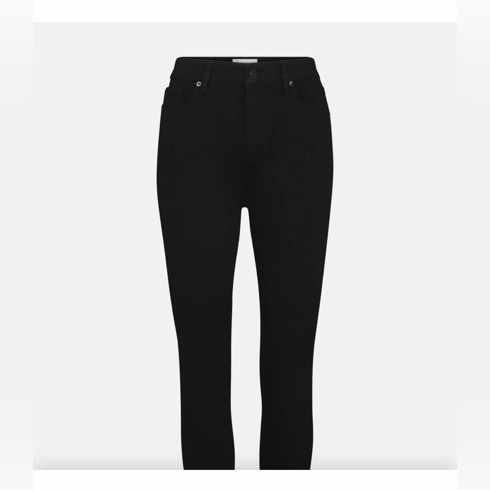 FRAME Le Skinny de Jeanne Black Distressed Legs with Gold-Tone Hardware